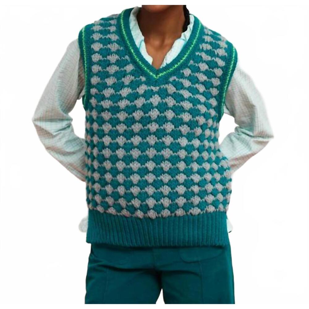 NEW DR BLOOM oversized v-neck sweater in turquesa